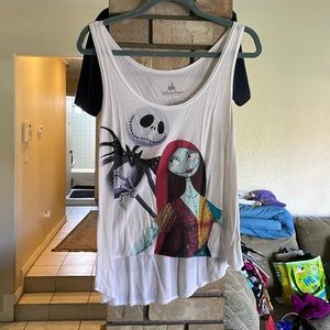 Jack and sally Disney crop top loose tank top nightmare before Christmas